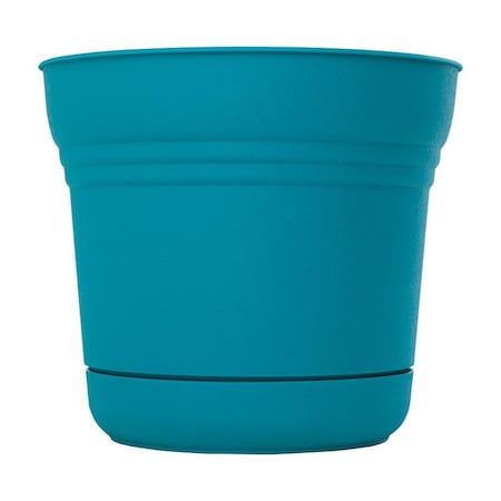 Bloem Bloem Saturn 6.5 in. H X 7.25 in. W Resin Traditional Planter Bermuda Teal SP0726